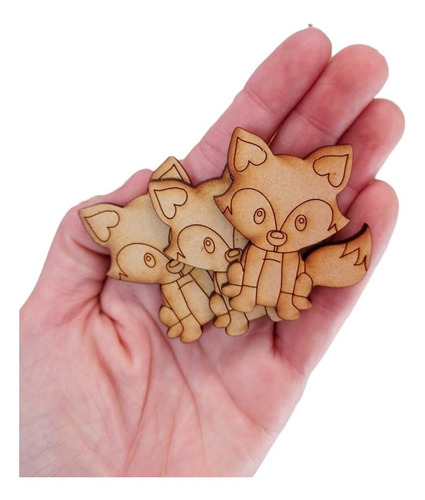 30 Zorros Fibrofacil Mdf 6cm Para Pintar Souvenirs Animales
