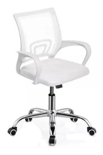 Silla de escritorio Shremwood 810 810NGF ergonómica  blanca con tapizado de mesh