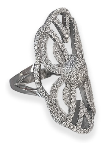 Imagen 2 de 6 de Anillo Plata Italiana 925 Y Circonitas Modelo Maxine