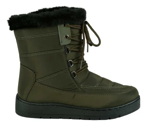 Bota Bot n Peluche Dama Afelpada Mujer Nieve Furor Ajustable