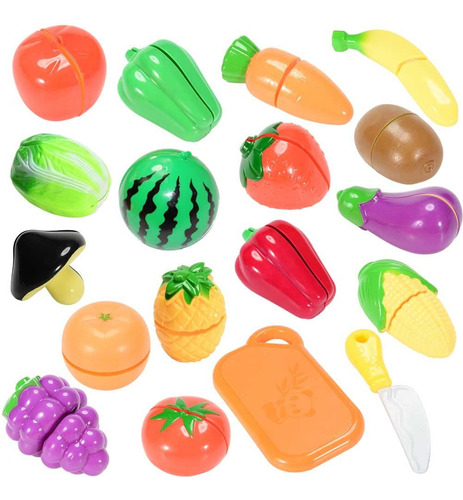 Comidinhas Crec Frutas Legumes Facas Tabua Corte Infantil Ark Toys