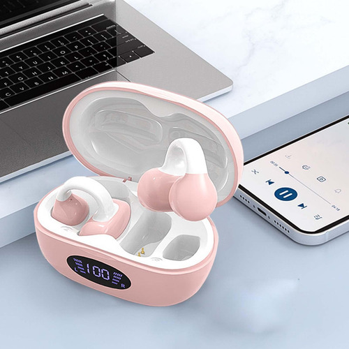 Clipe Sem Fio Nos Fones De Ouvido Fones De Ouvido Rosa Rosa