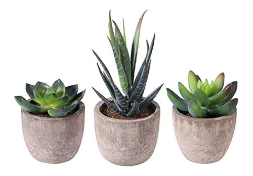 Ounona 3pcs Faux Succulent Bonsai Cactus Plant Pot Flower P.