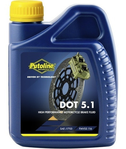 Líquido De Freno Putoline Brakefluid Dot 5.1 500 Ml