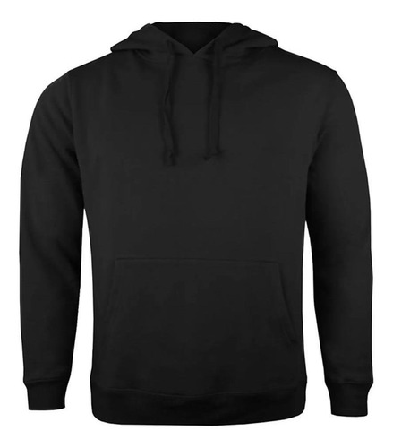 Poleron Canguro Sublimable Con Gorro Negro Xxl