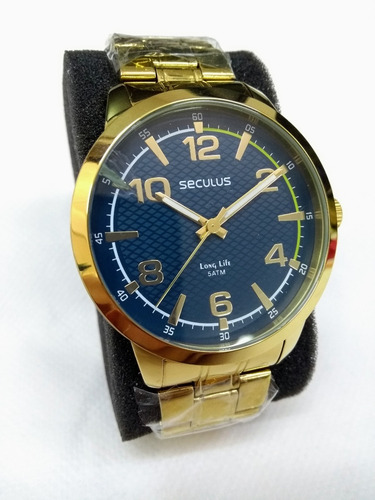 Relógio Masc Seculus 28793gpsvda Vltrine Vidro Trincado Leia