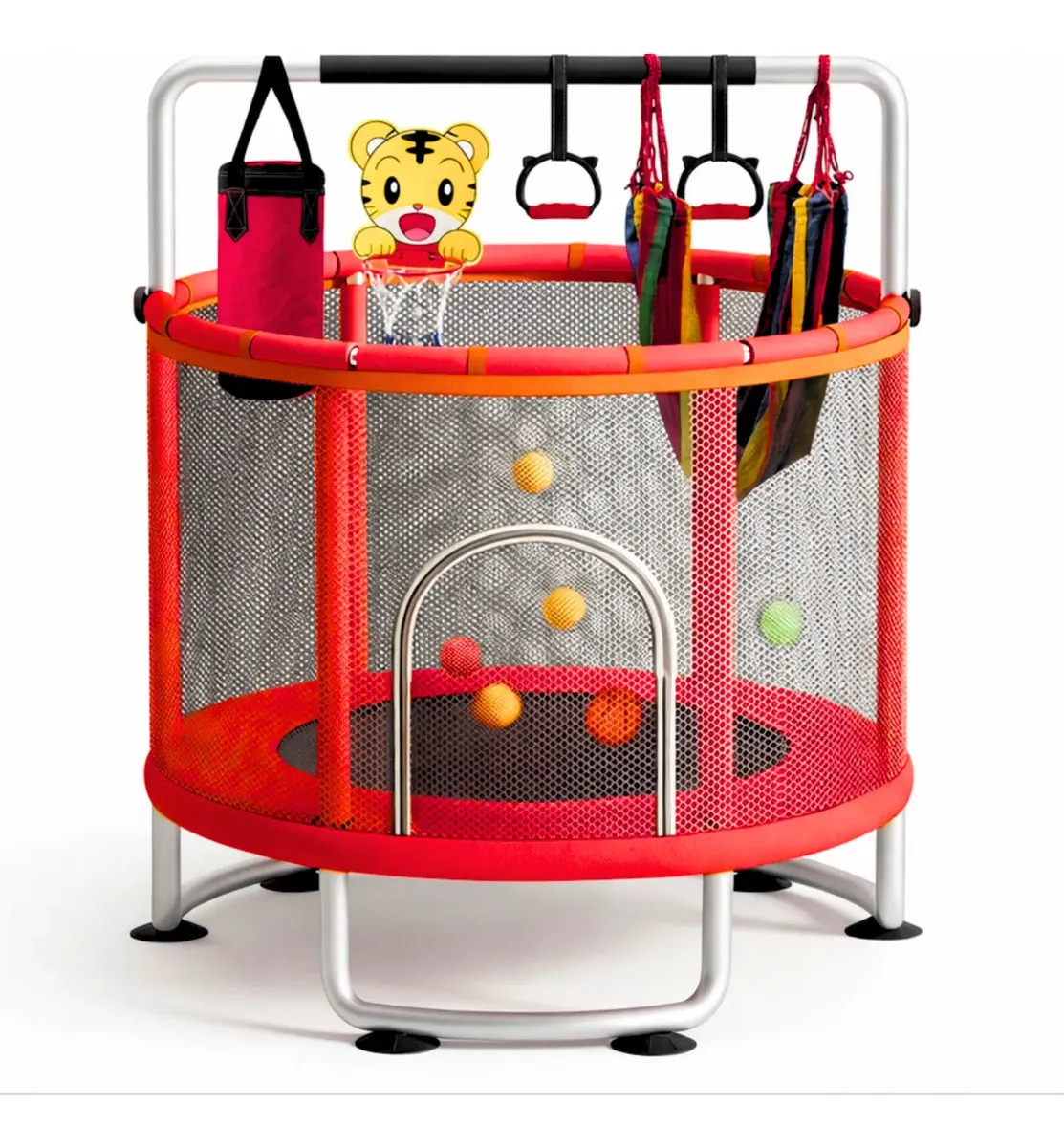 Trampolín Infantil Cama Elástica Para Niños Brincolín 140cm Rojo