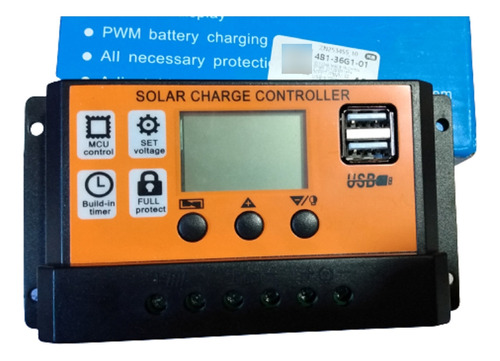 Controlador De Carga Para Painel Solar 100a Usb 12/24v - Pwm