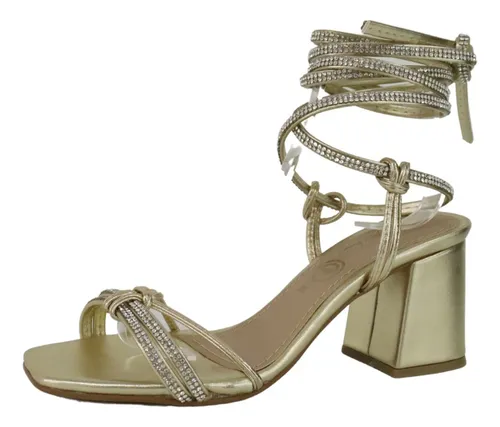 Zapatillas Sandalia De Tac n Dama De Tiras Con Brillos 28 29