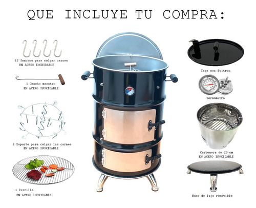 Cilindro Peruano, Horno Asadores, Parrilla, Carbon, Ahumador