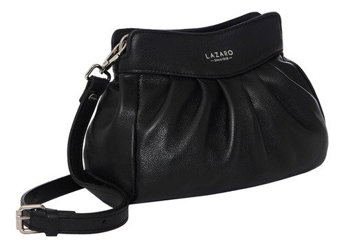 Bandolera Cartera Lázaro Cuero 100% Vacuno Negro Lisa Níquel Negro (Usado)