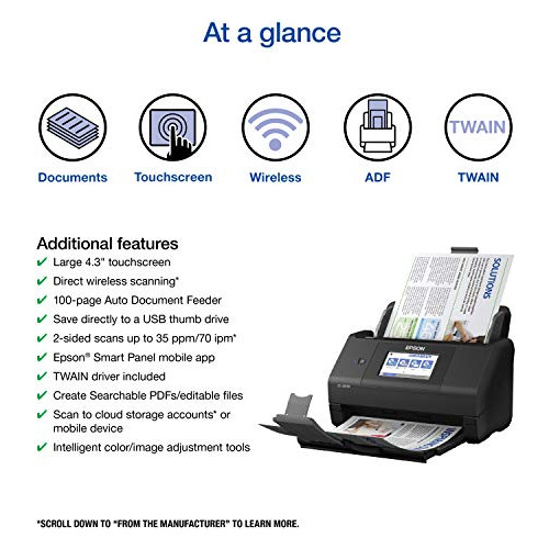 Epson Workforce Es-580w Escáner De Documentos De Escritorio 