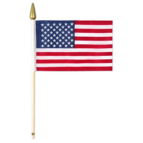 Banderas Americanas De Tela De Poliéster Palos De Made...