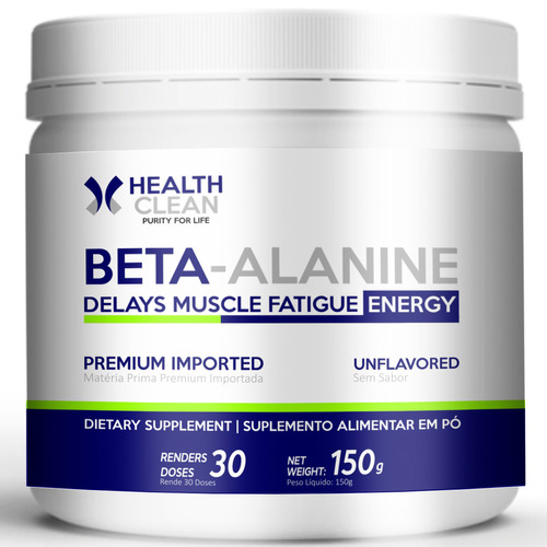 Suplemento Em Pó Beta Alanina Energy 150g - Health Clean Sabor Sem sabor