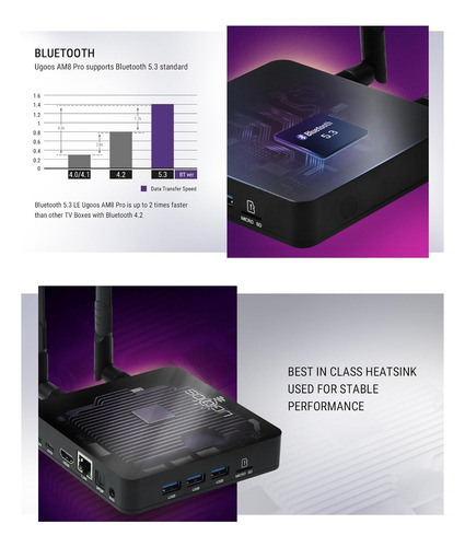 Caja De Tv Android Ugoos Am8 Pro 8k Ultra Hd Amlogic S928x-j