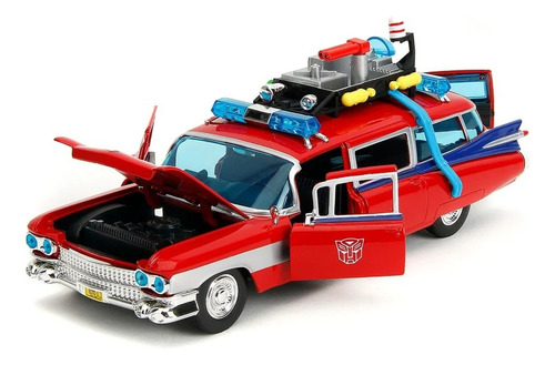 1/24 Ecto 1 Ghostbusters Transformers Jada Ghobusters Cor vermelha
