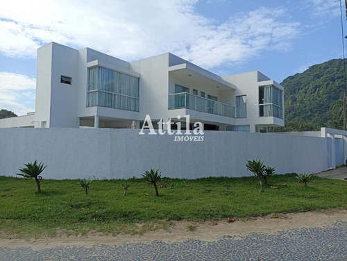 Imagem 2 de 30 de Casa Frente Mar, 4 Suítes, Varanda, Lazer, 4 Vagas - V4068