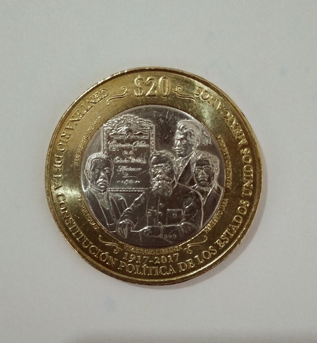 Moneda $20 Centenario De La Constitución Política 1917-2017