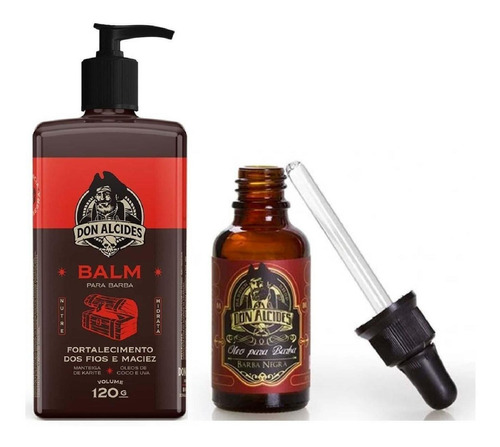 Kit 1x Balm 120ml E 1x Óleo 30ml Barba Negra Don Alcides