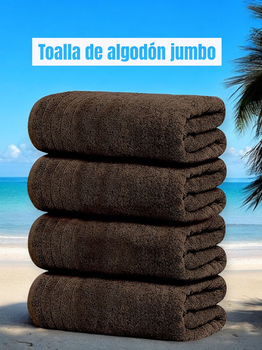 Toalla Extra Larga 170x80, 100% Algodón Mexicano, Si Seca Chocolate/café Lisa