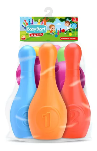 Brinquedo Jogo de Boliche Infantil 6 Pinos e 2 Bolas