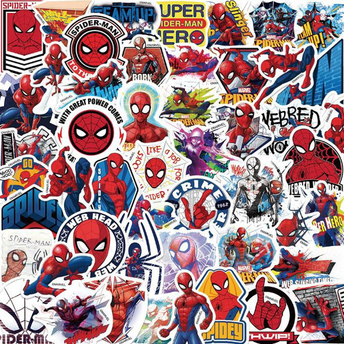 50 Pegatinas Stickers Princesas Mickey Spiderman Araña    