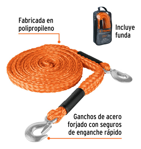 Soga Para Remolque Con Ganchos 7/8 X 4.5 M Truper 18346