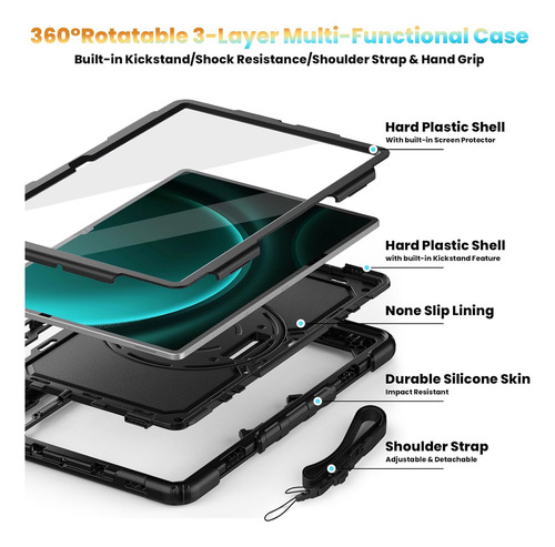 Funda P/ Samsung Galaxy Tab S9/s8 Ultra 14.6'', Negro