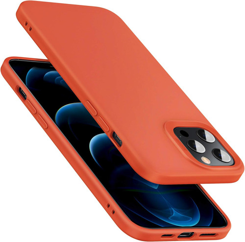 Funda Esr Compatible Con iPhone 12/12 Pro Silicona Naranja