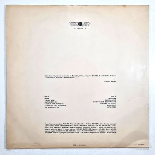 Caetano Veloso - Caetano Veloso (1969) Brasil - Vinilo / Lp (Usado)