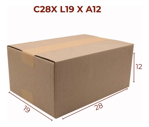 Kit Com 50 Caixa De Papelão Maleta P/ Ecommerce De 28x19x12