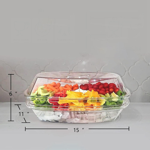 Bandeja Para Servidor De Condimentos Enfriados Con Hielo, 4