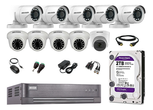 Kit 10 Cámaras Seguridad Hd720p Disco 2tb 1 Cámara Micrófono