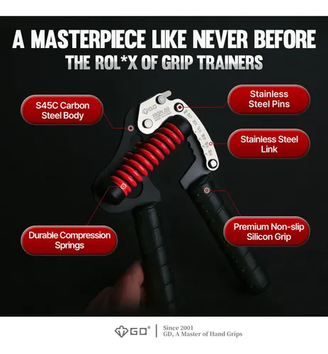 Pinça De Mão Ajustável Grip Strength Trainer Gd Iron Grip | Frete