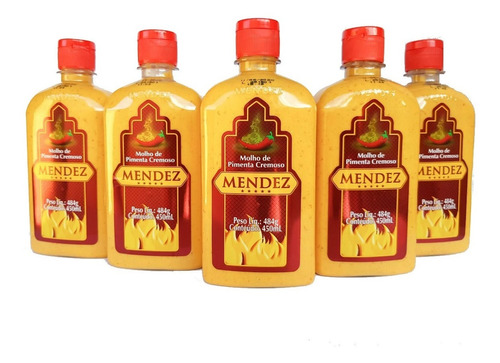 Kit De Pimenta Mendez Tradicional 450ml Com 5 Unidades