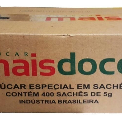 Açúcar Premium Extrafino Mais Doce 1 Caixa Com 400 Sachês