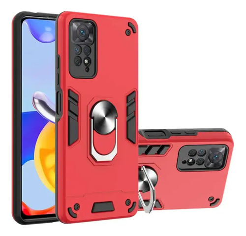 Funda Para Xiaomi Poco X4 Pro 5g Con Anillo Metálico Rojo