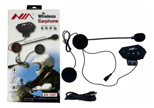 Intercomunicador Para Moto Auriculares Casco Bluetooh Nia