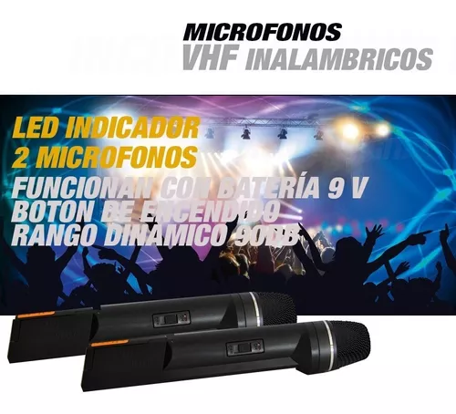 2 Microfonos Inalambrico De Mano Vhf Karaoke Srw-70
