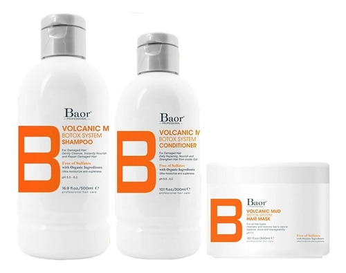 Shampoo + Acondicionador + Mascarilla Baor B Volcanic Mud