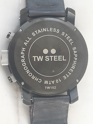 Reloj De Pulsera Tw Steel Crono Piel Todo Original Negro Negro Negro (Usado)