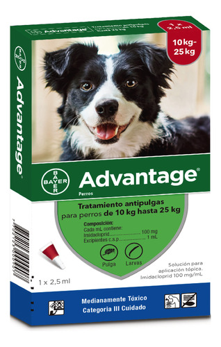 Advantage Perros 10 A 25 Kg Antipulgas Tratamiento Y Control