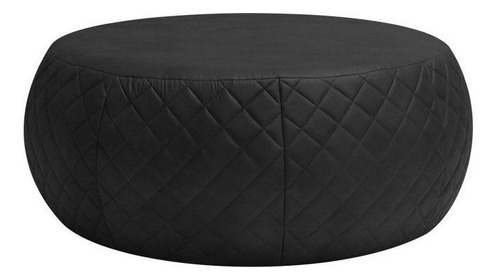 Puff Cleo 105cm Trêsse Corano Preto - Gran Belo Decor