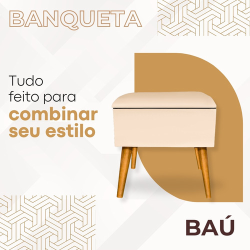 Puff Banqueta Baú Pufe Organizador Guarda Volumes Quadrado