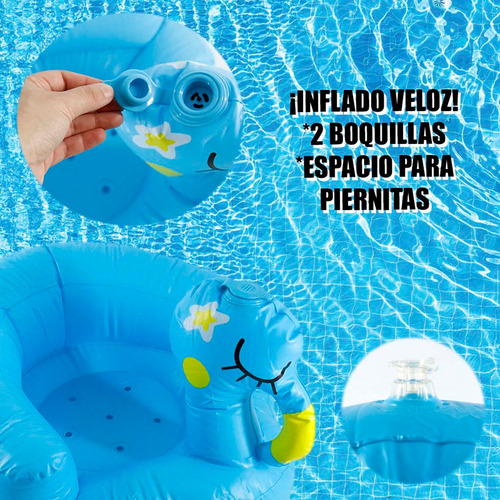 Salvavidas Flotador Inflable Piscina Para Bebe Playa Azul