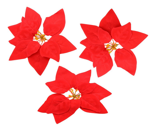 Flores Navideñas Artificiales De Terciopelo Rojo, Flor De Pa | Cuotas sin interés Flores Navideñas Artificiales De Terciopelo Rojo, Flor De Pa | Cuotas sin interés