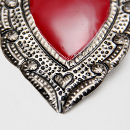 Corazón De Hojalata, Color Rojo. Tamaño Mediano.