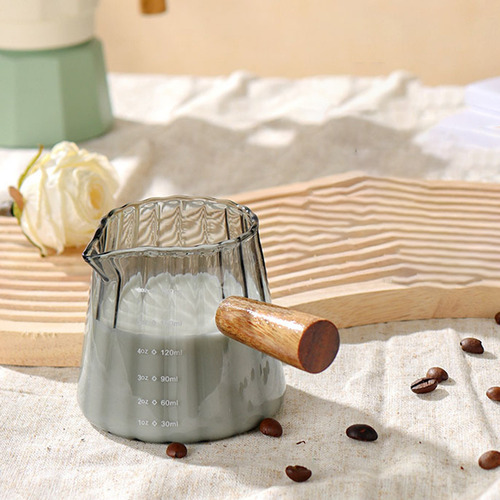 Taza Pequeña De Vidrio Con Mango En P Para Leche, Condimento