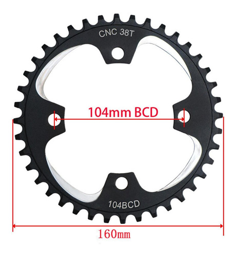 Piñón Fijo De Bielas De Bicicleta De Platos Y Bielas 38t
