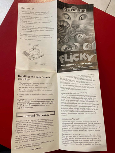 Flicky Sega Genesis (Usado)
